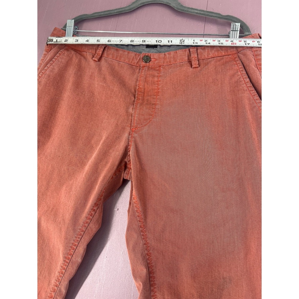 Hugo Boss Rice-1-W Mens Stretch Chinos Pinkish Reddish Coral Slim Fit Pants 38R - Picture 7 of 13